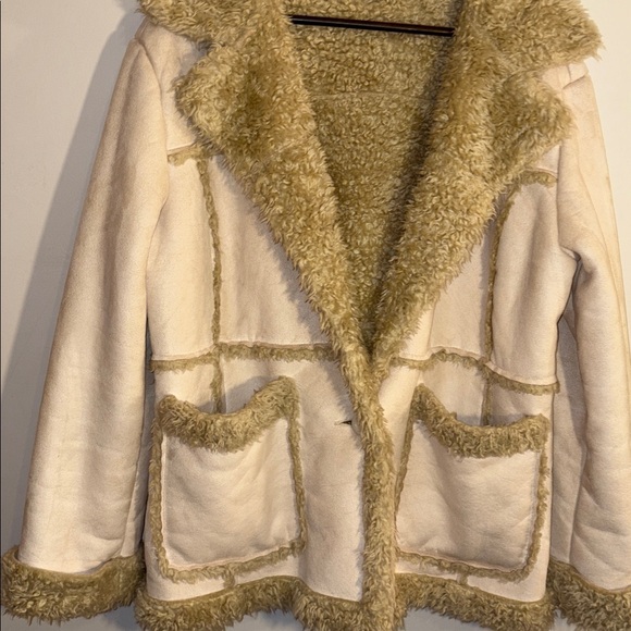 Y2K Cato Faux Suede & Shearling Exposed Seams Women’s Coat/Winter Jacket Size XL - Picture 5 of 17